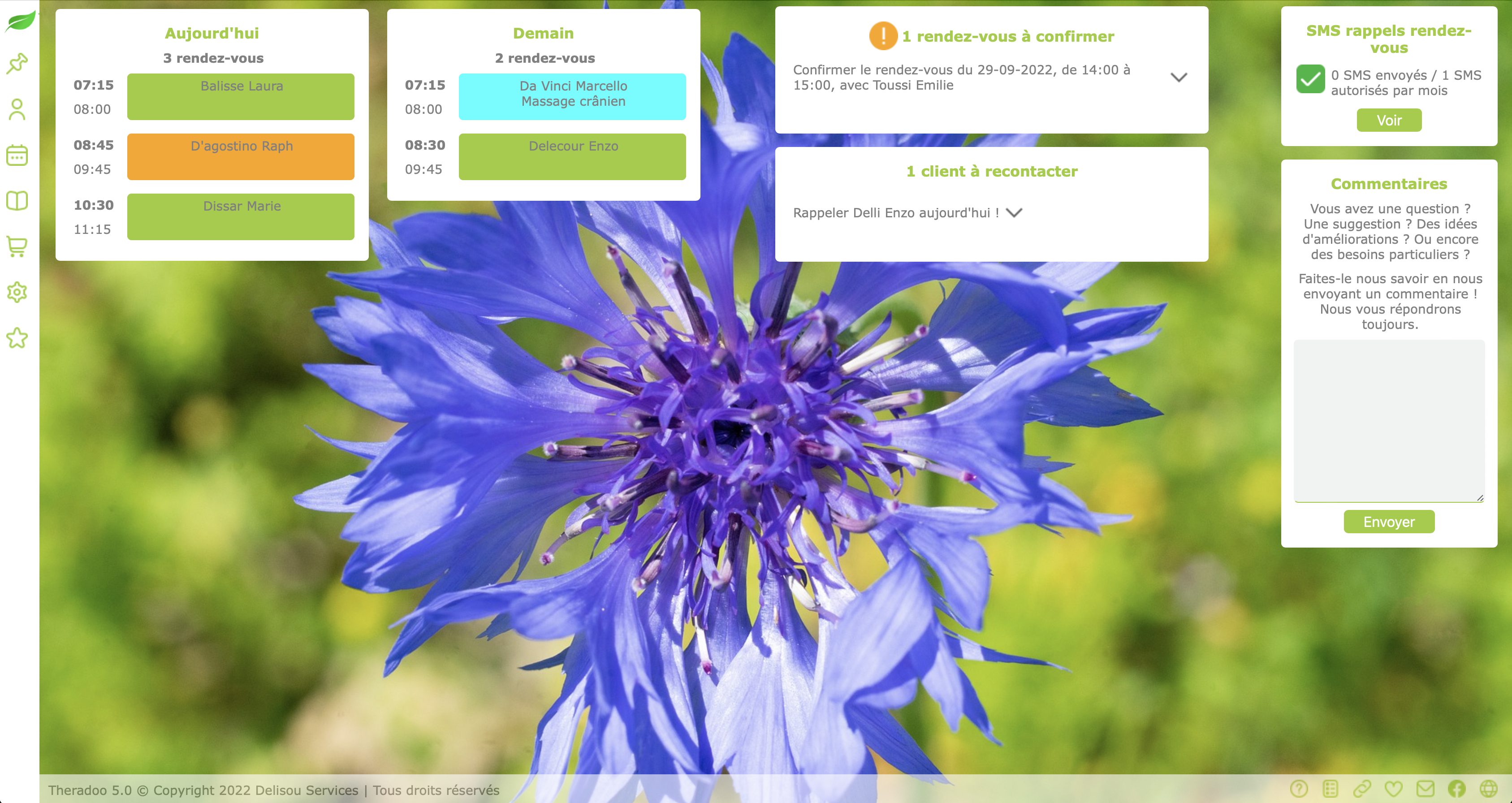 Tableau de bord Theradoo